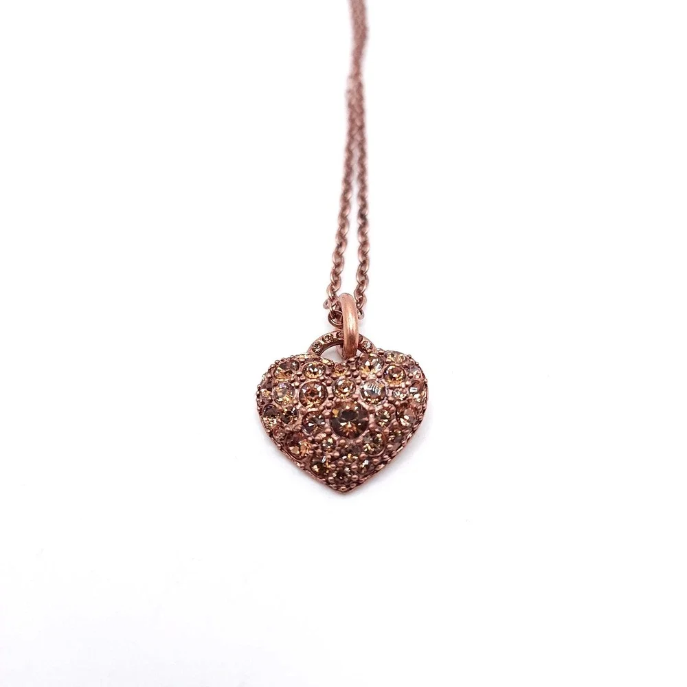 Pilgrim Swarovski Heart Necklace NWT Rose Gold - Picture 7 of 8